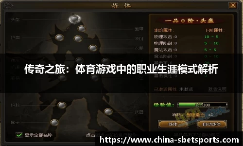 传奇之旅：体育游戏中的职业生涯模式解析